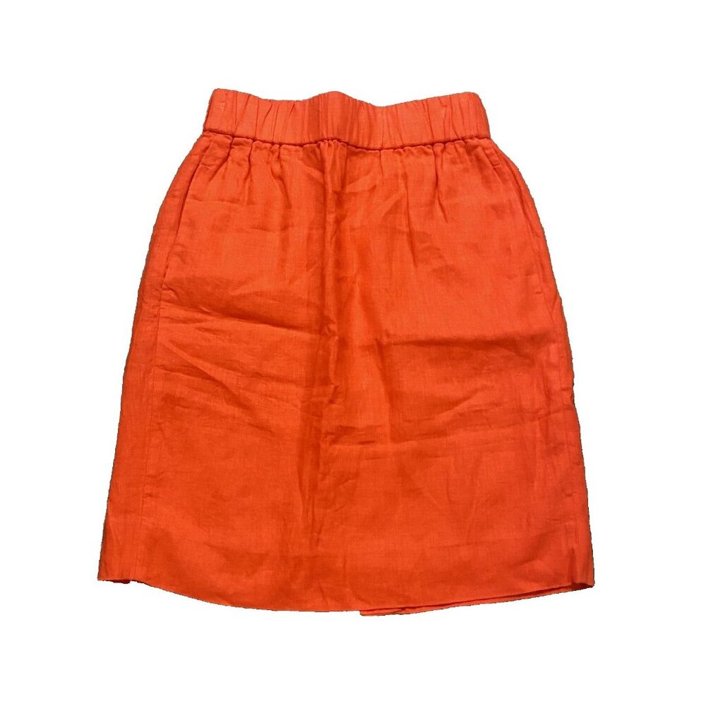 J.Crew Orange Lined Pencil Skirt with Pockets Size XXS 2260